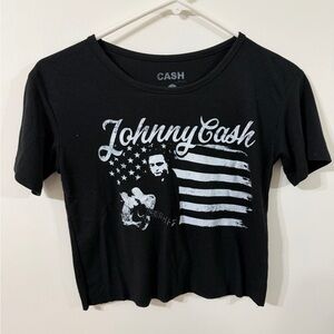 Black Johnny Cash Graphic Baby Tee